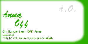 anna off business card